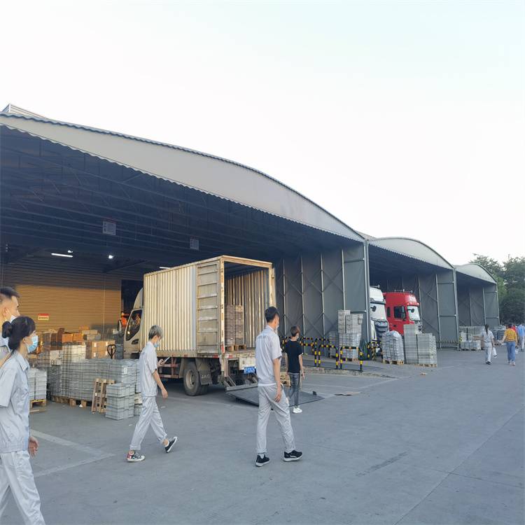 活动轮式推拉雨棚车间口卸货区鑫建华免费上门测量