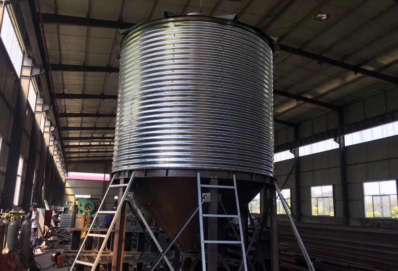 供应tczk全钢锥镀锌钢板仓20吨面粉仓5000吨小麦平底仓