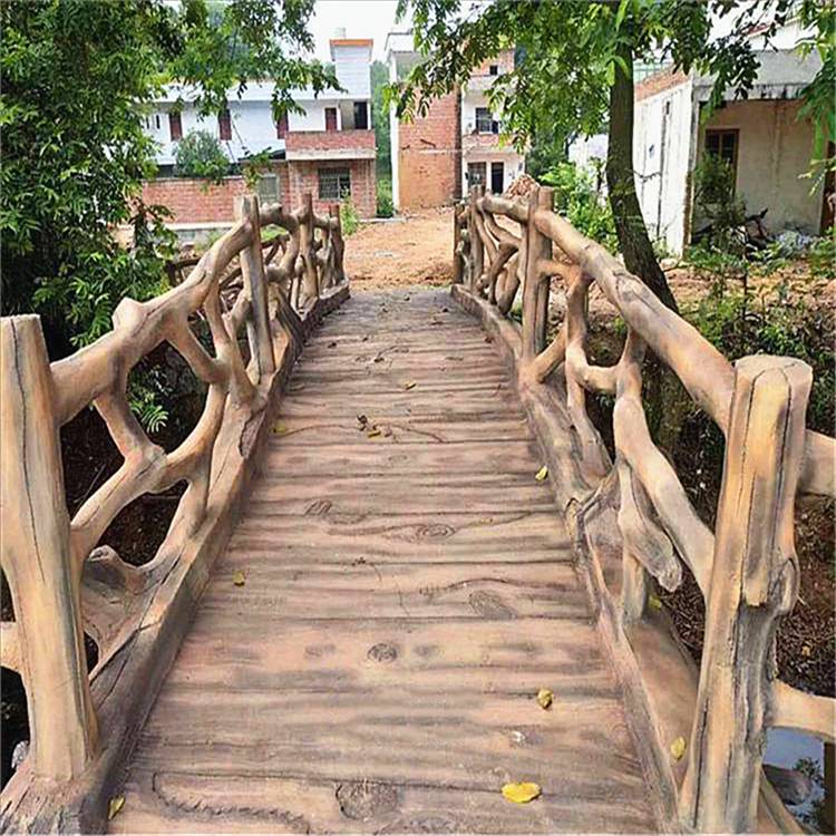 河道仿木栏杆景区仿木木围栏15米水泥仿木栏杆围栏