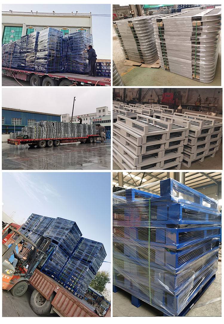 湖北泽鑫山东可定大米厂袋子用托盘食品袋装托盘堆垛多层钢制托盘