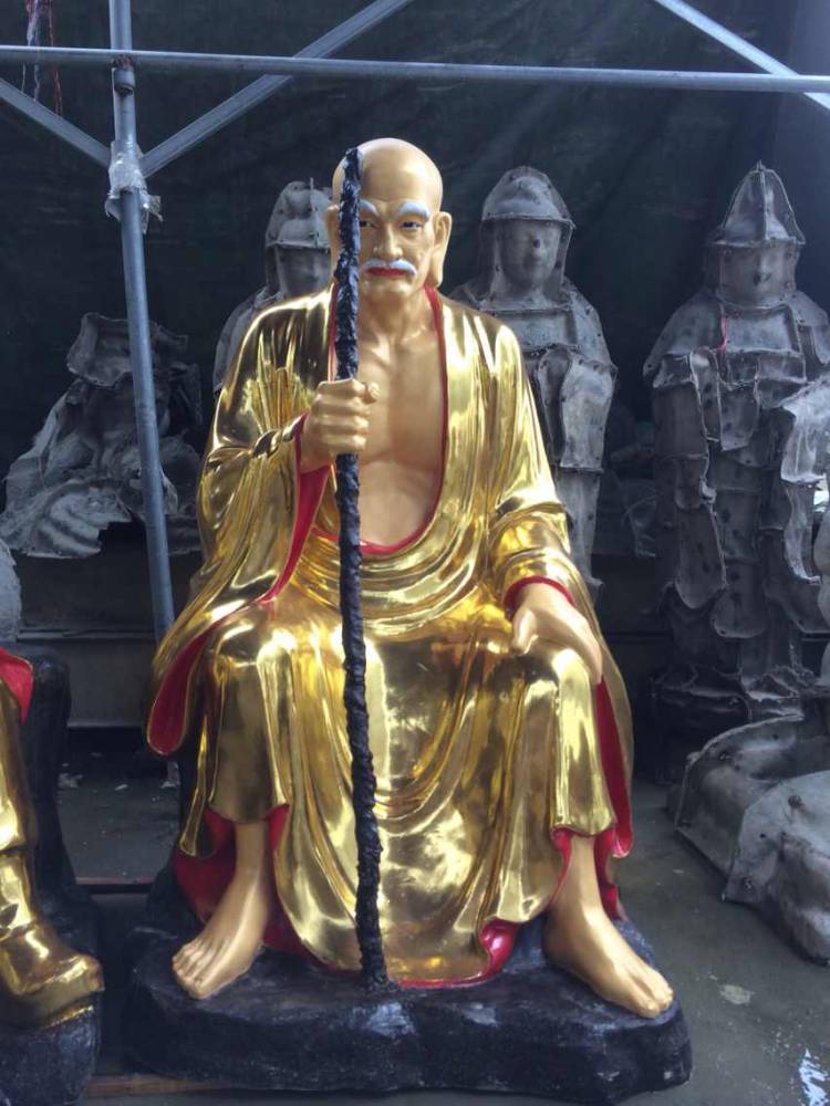 温州昌东制作木雕十八罗汉佛像寺庙彩绘十八罗汉批发贴金木雕十八罗汉