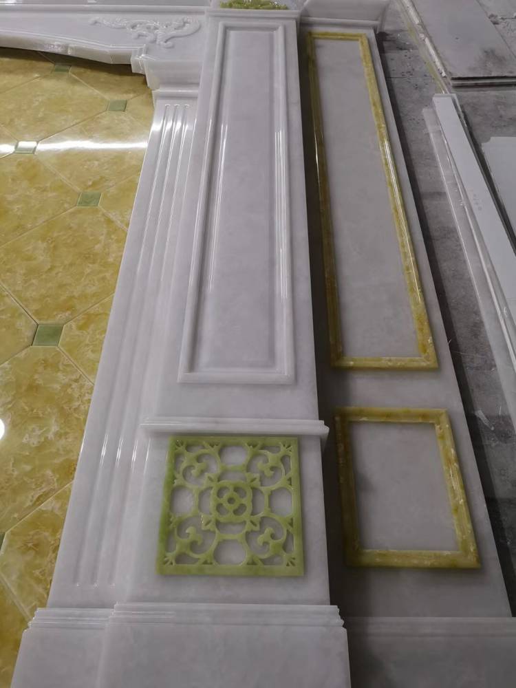 米白人造玉石石材边框造型价位多少一平方米图片
