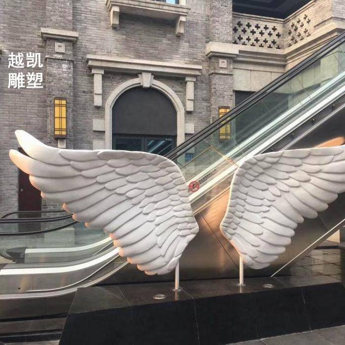景点翅膀雕塑标识整套雕塑门口翅膀雕塑艺术场景雕塑