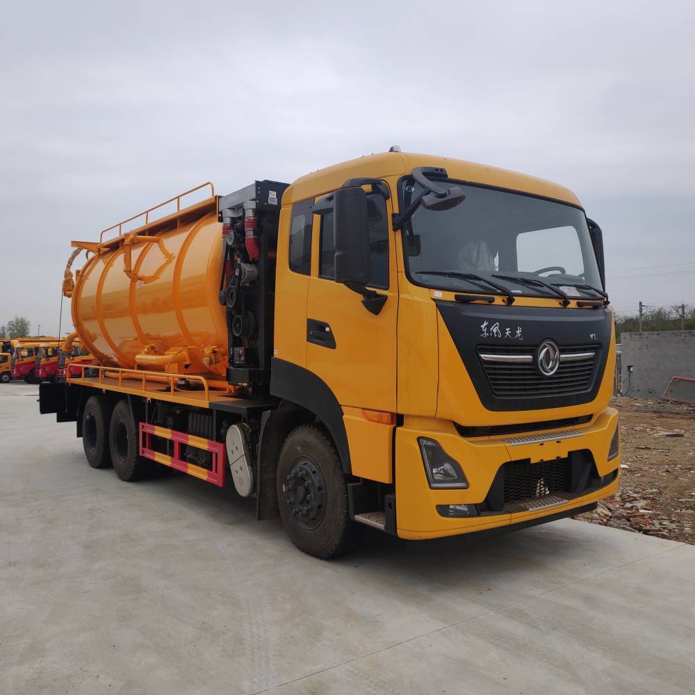 东风天龙市政抢修车25方清洗吸污车后八轮河道清淤车图片