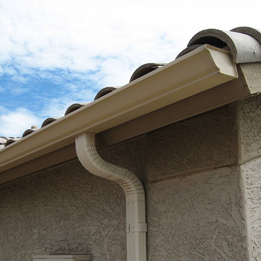 云南安宁铝合金檐沟水槽8英寸成品天沟金属方形雨水管