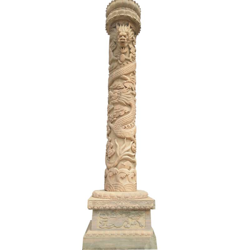 内蒙古呼伦贝尔石雕柱子华表柱中式祥云石柱子曲阳雕刻之乡厂家
