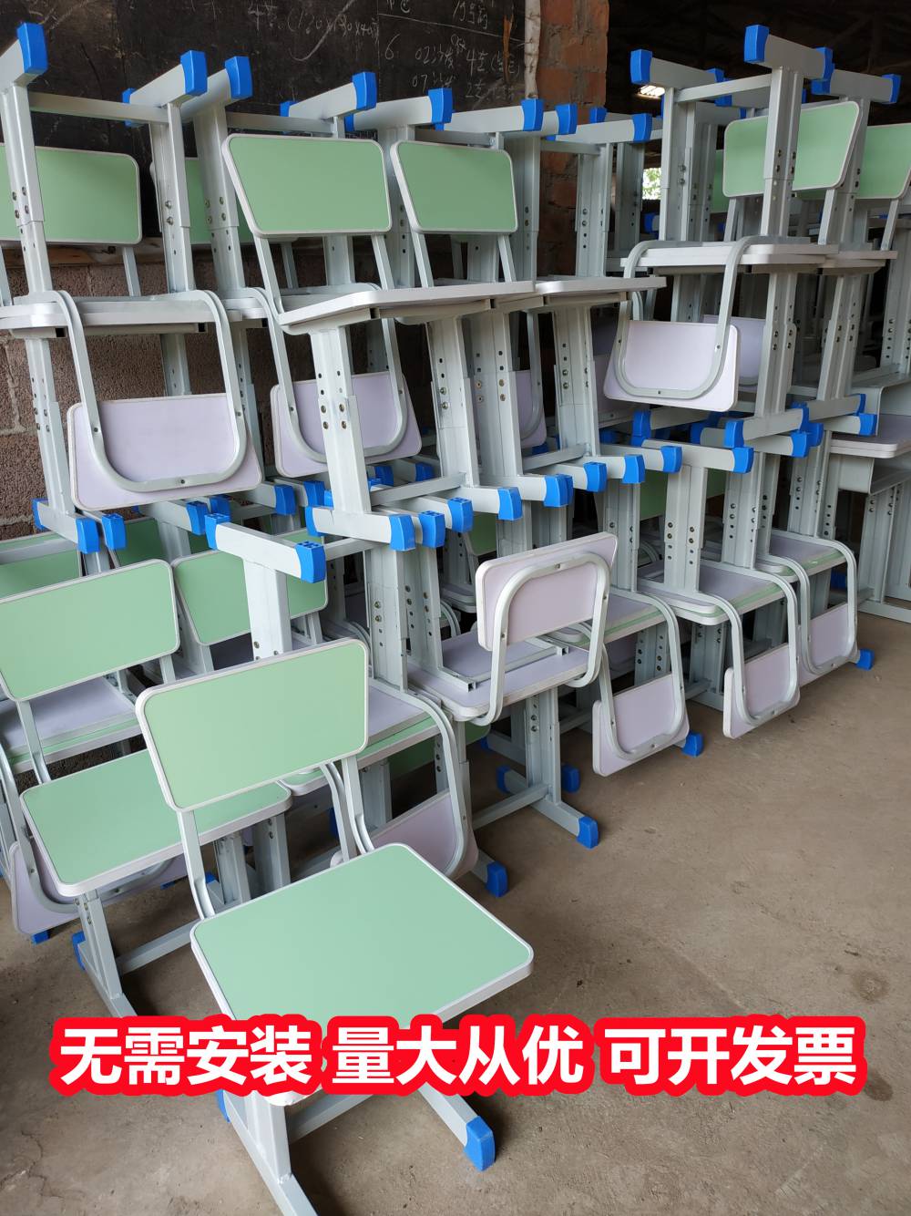 柳州三江钢木课桌椅 单人靠背课桌椅 支持定制