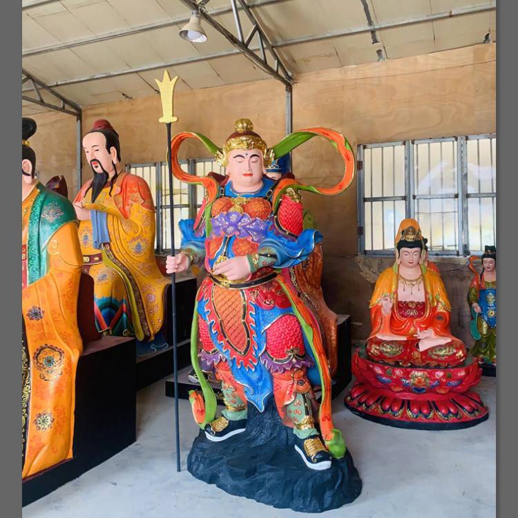 三只眼马王爷佛像 水草大王神像 华光大帝 三眼灵光 玻璃钢雕塑 彩绘