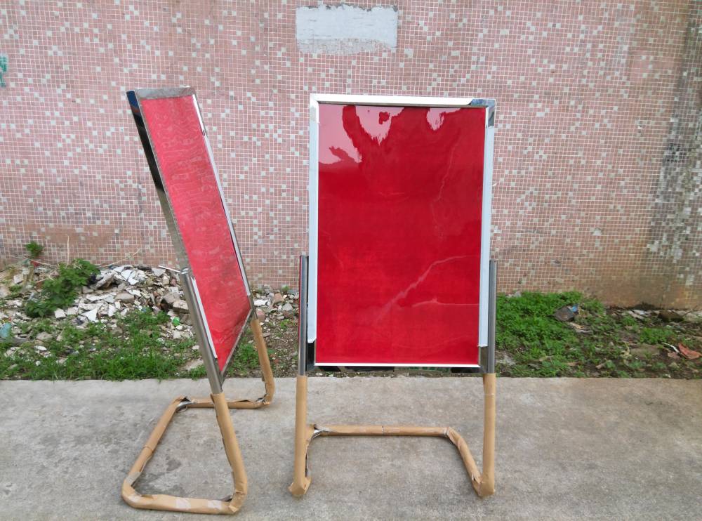 不锈钢展示架广告牌折叠指示牌l型广告牌定做各式展览器材