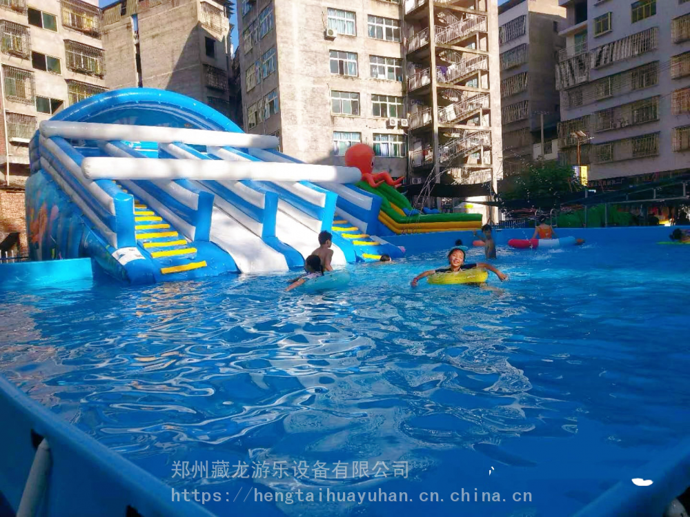 室外游泳池需要买多大的 户外气垫游泳水池哪里定 幼儿园戏水池充气水池价格