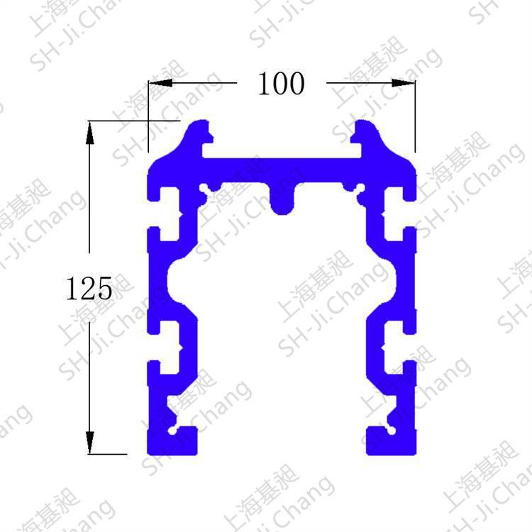 链床用铝材导轨 链床连接接头铝合金轨道100*125汽装配线组装线总装线铝材