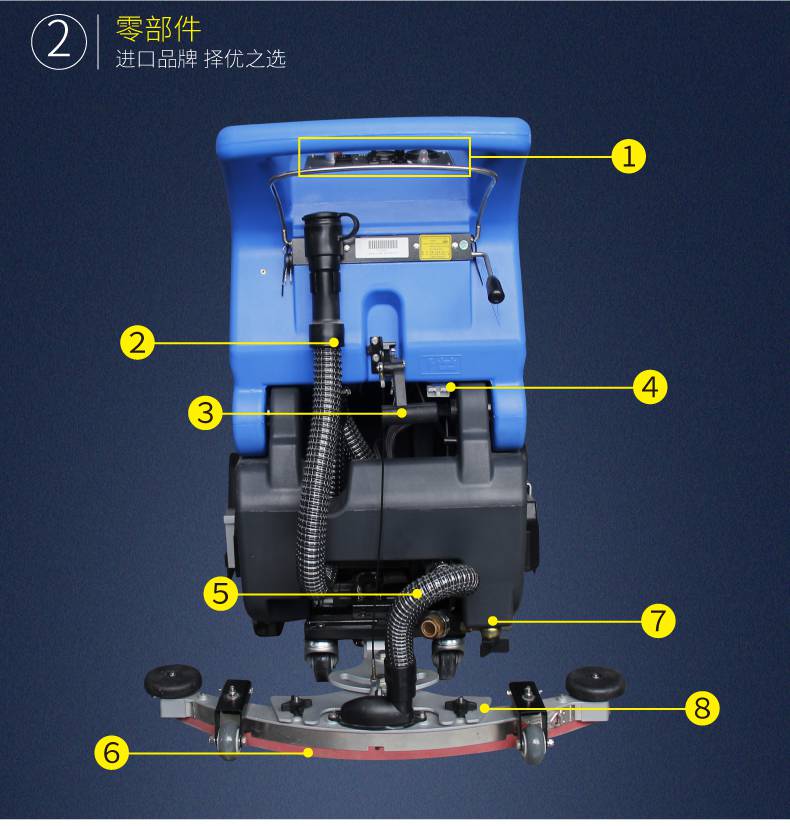 物业保洁用拖地机天津容恩r65rbt自动刷地机手推式洗地机