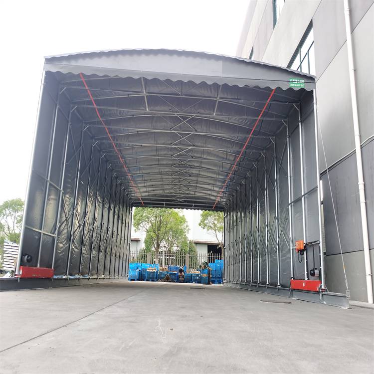 楼顶可移动遥控伸缩式雨棚2米遥控四驱电机鑫建华