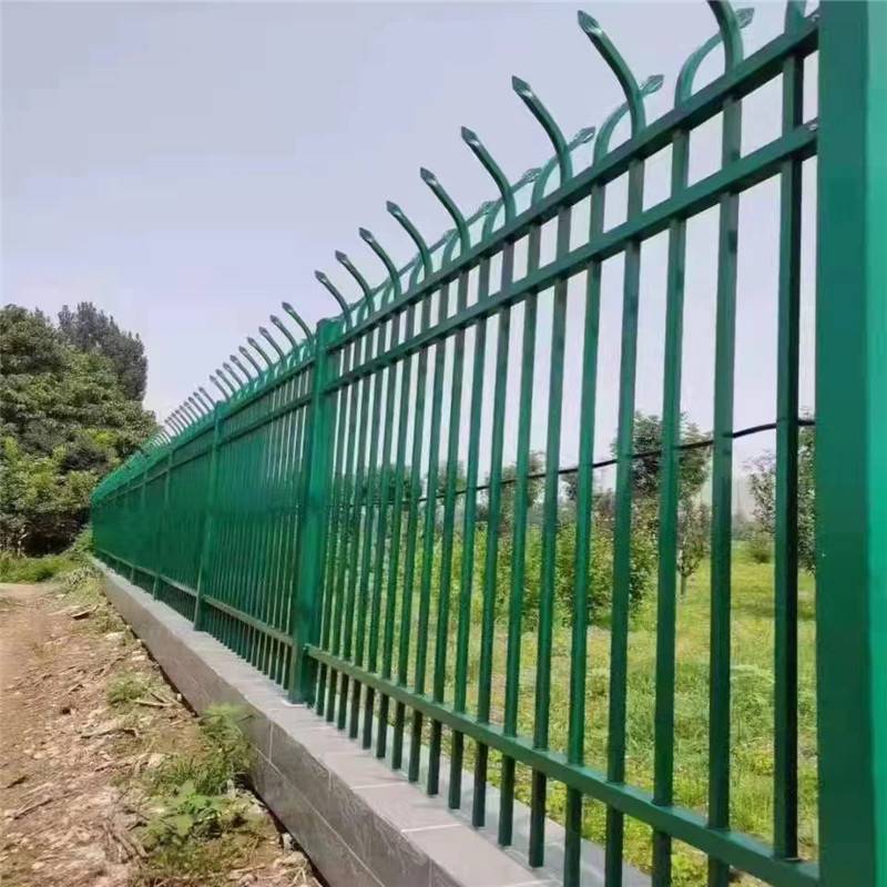 双向弯头防攀爬围栏蓝白组装锌钢护栏优盾栏杆