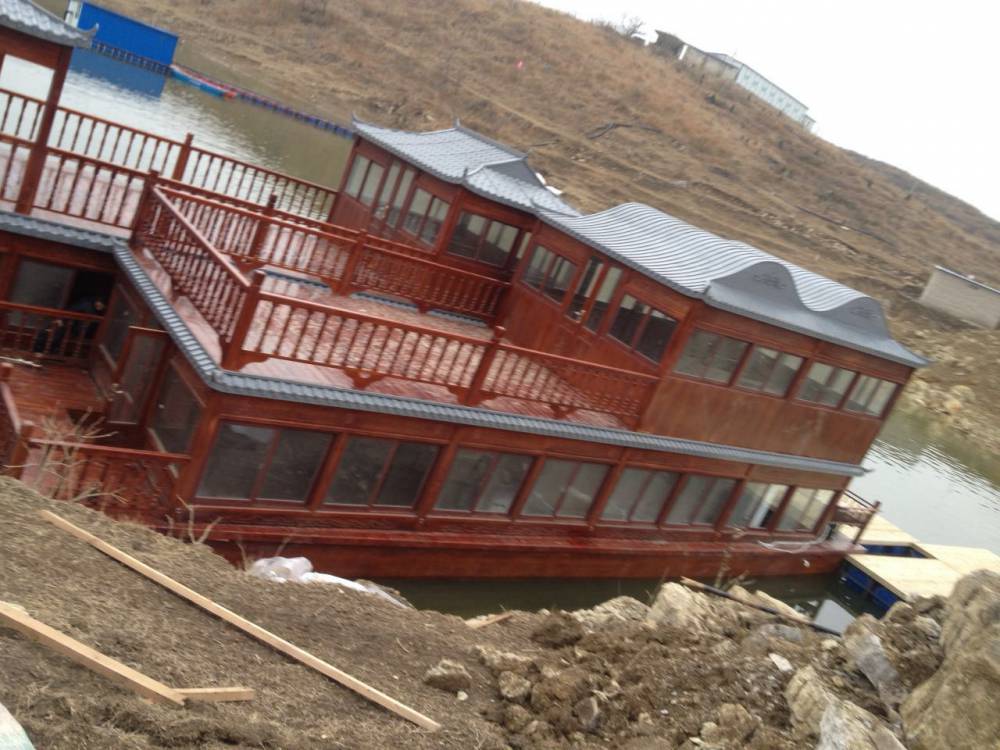 供应上海20米画舫船商务船观光船豪华民宿船屋水上移动房船