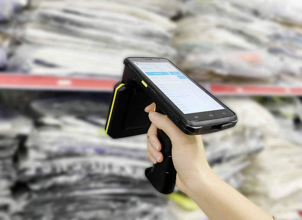 手持终端rfid扫描枪一维二维扫描采集仓储盘点机服装物流多场景盘点睿