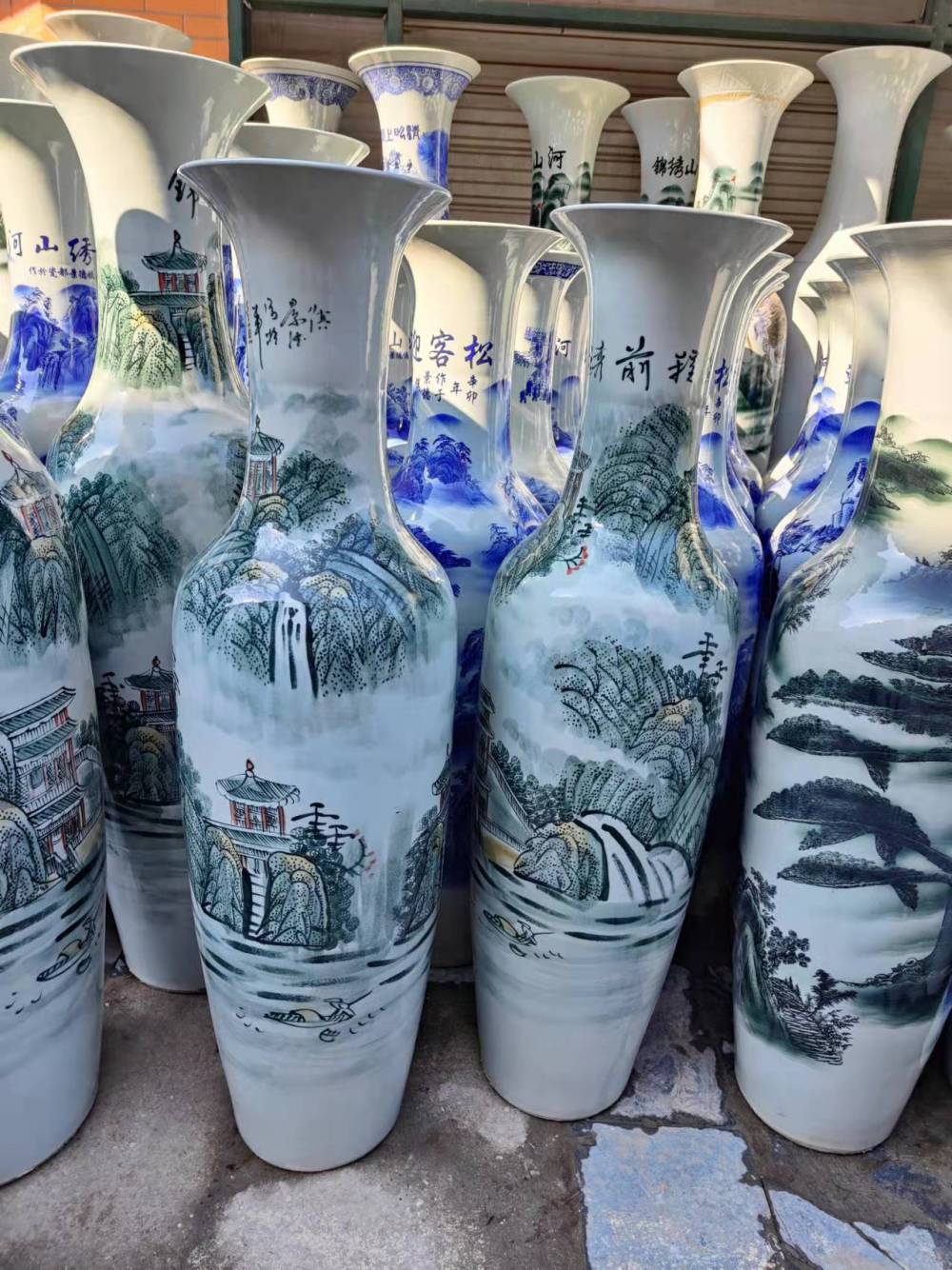 公司乔迁礼品落地大花瓶摆件2米3米高前台背景装饰陶瓷大花瓶