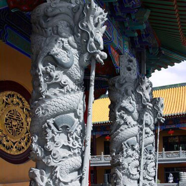 寺院宗祠龙柱子图片龙缠绕石柱的图片
