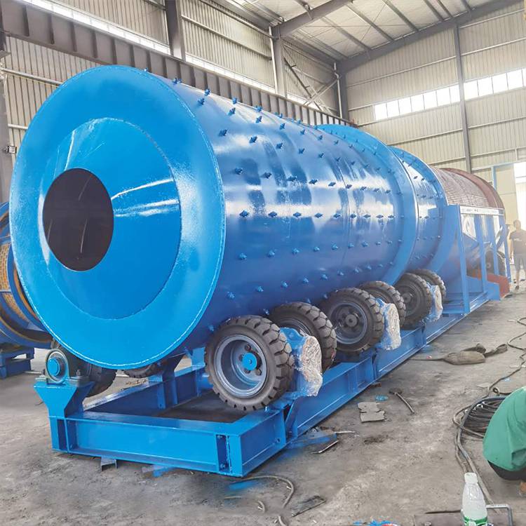 包头供应大型滚筒筛洗沙机锰矿石滚筒洗石机托轮檫洗机工作视频