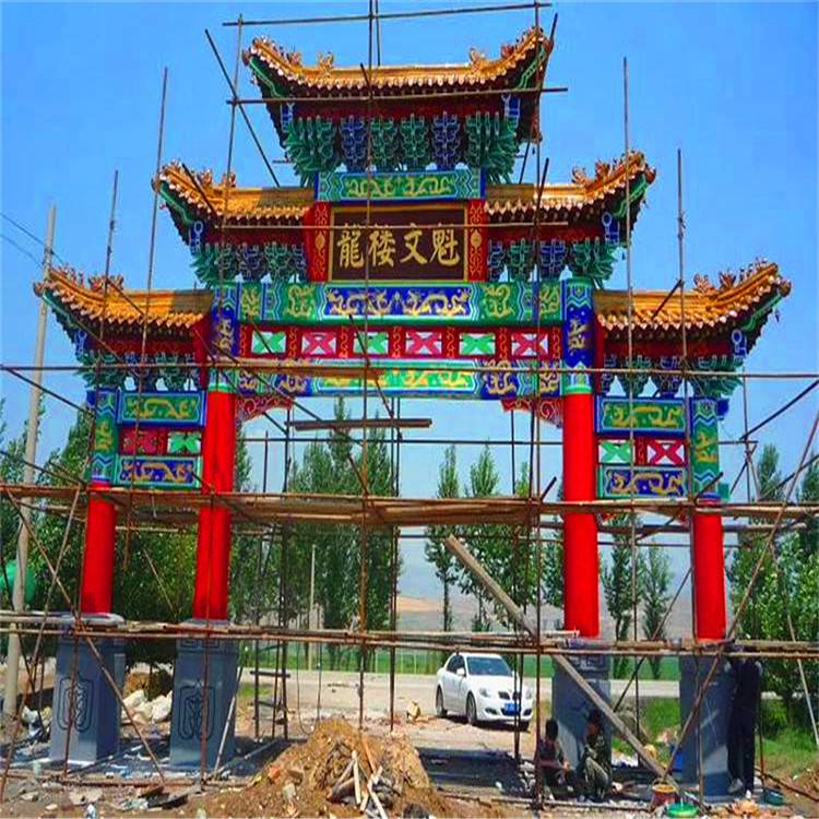 天津 旅游景区寺庙门楼 户外牌坊牌楼定做厂家 价格优惠 清秀园林
