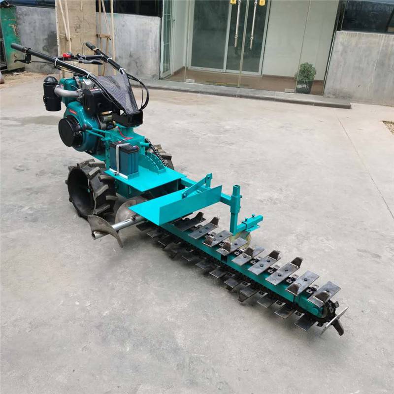 电缆埋线犁光缆直埋开沟机开沟深度可调手扶链条开沟机视频