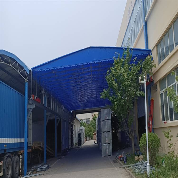 电动轨道伸缩雨篷大型自动伸缩遮雨棚专业工程资质天津北辰鑫建华