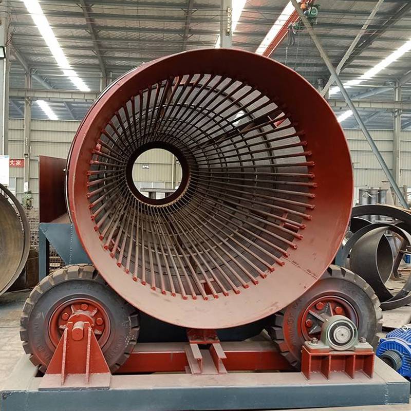 沙场滚动式筛沙机封闭式砂石筛土机无轴滚筒筛石机