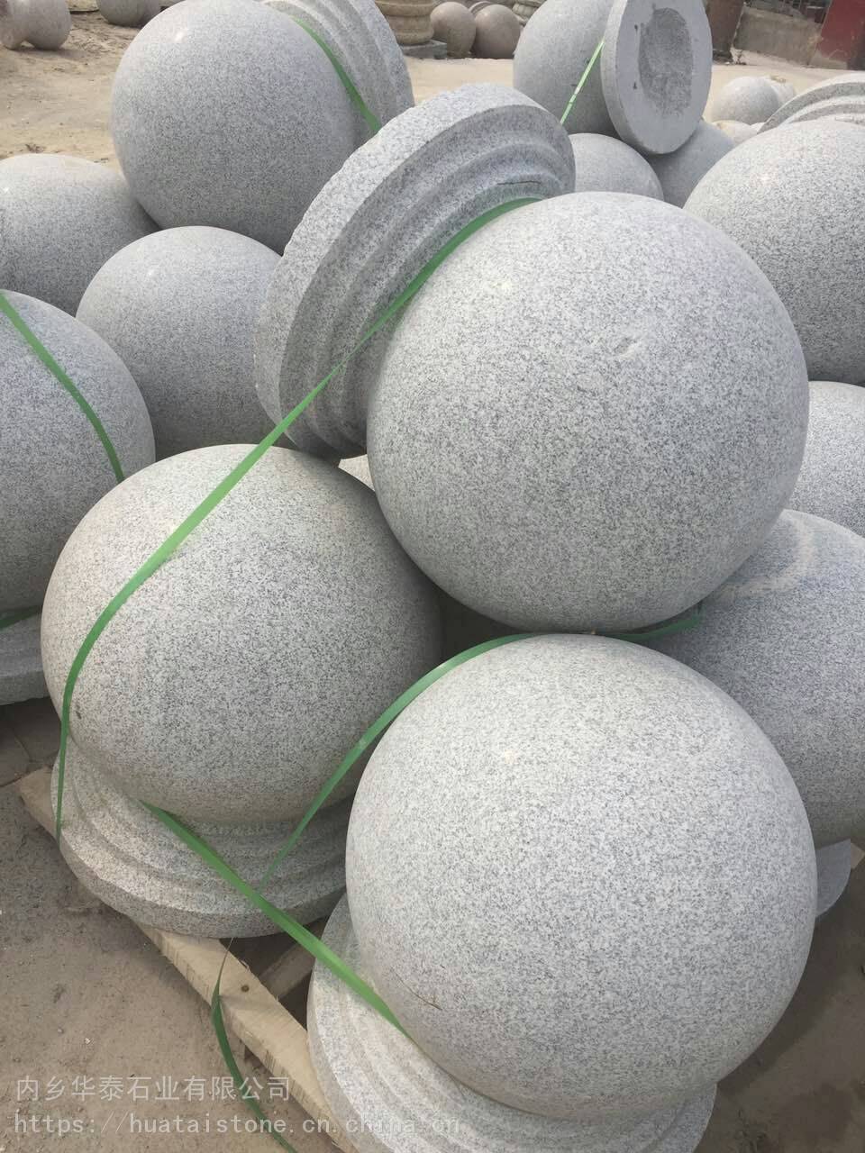 挡车球厂家河南芝麻白车挡石梨花白挡车柱圆球梨花红花岗岩圆球