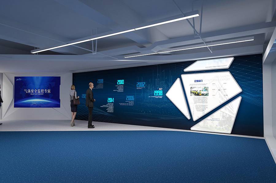 互动展厅设计平面图，智慧国企文化馆，高科技数字展厅