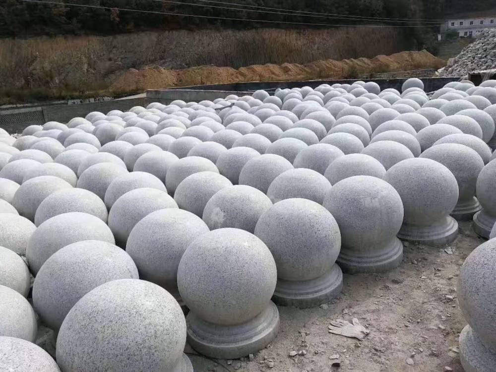 榆林石材隔离墩柱子厂家延安石材挡车球石墩子批发销售西安花岗岩车止