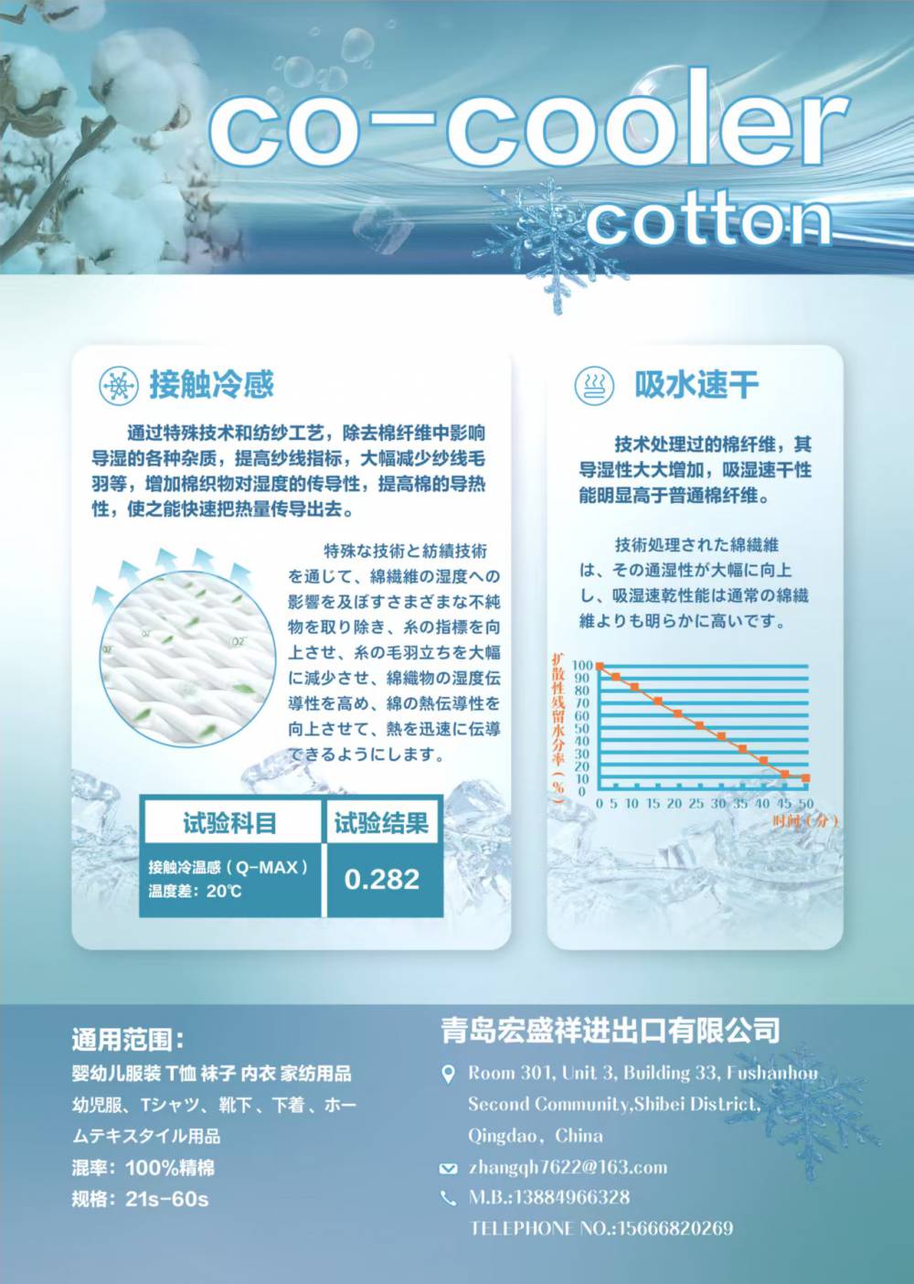 冷感棉纱 60S