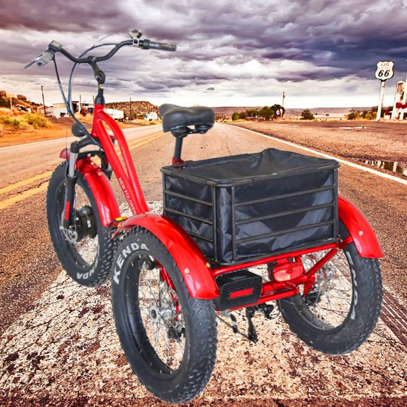 雪地三轮电动车20寸出口变速三轮雪地助力车三轮电动车批发