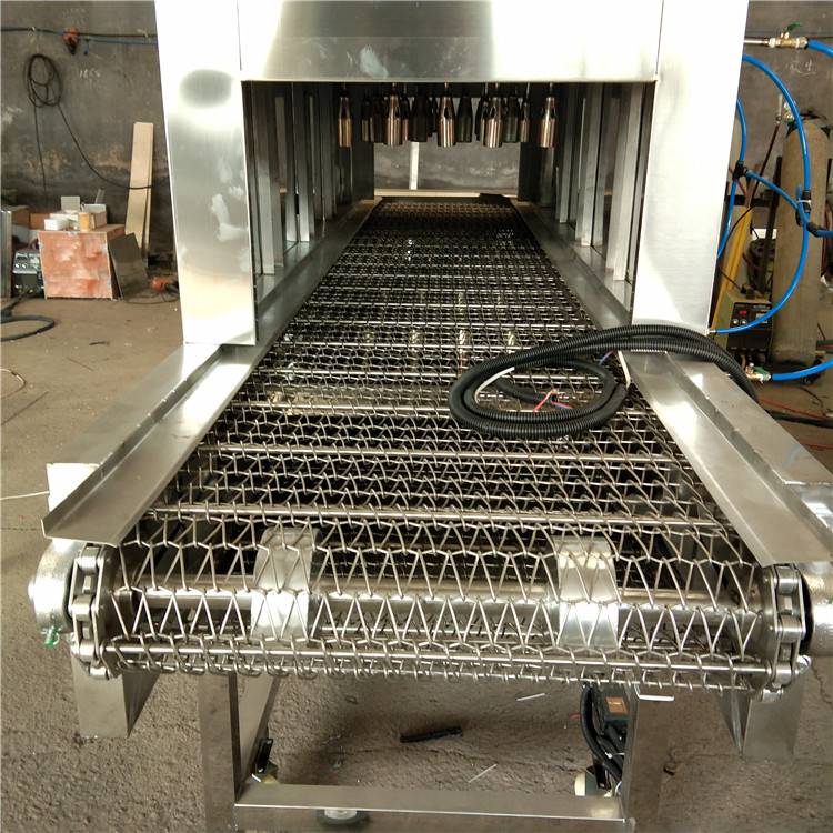 义康牌通过式猪脚烧毛机大型猪头烧毛机牛皮猛火烧毛机