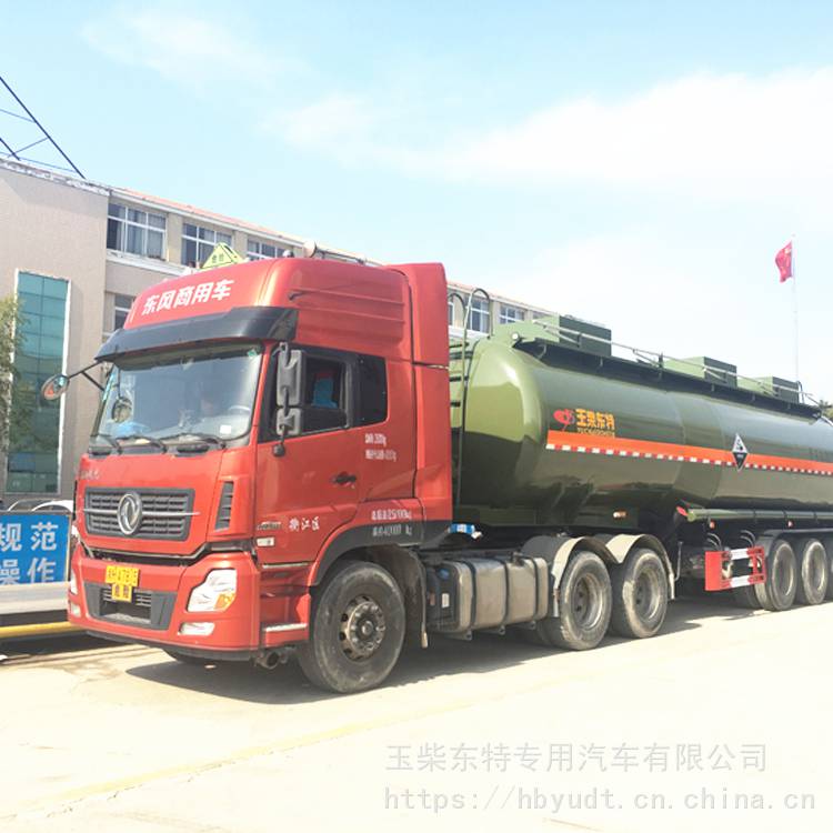 八类罐式拖车 特运牌全塑防腐槽罐 滚塑复合运输车