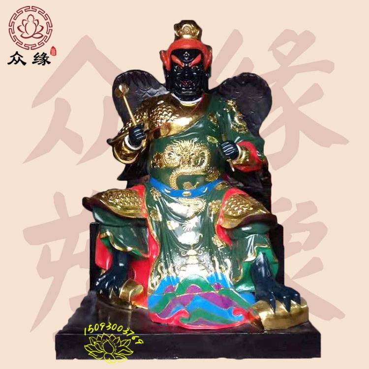 寺院四海龙王神像黑龙爷白龙爷佛像鎏金彩绘做工精美