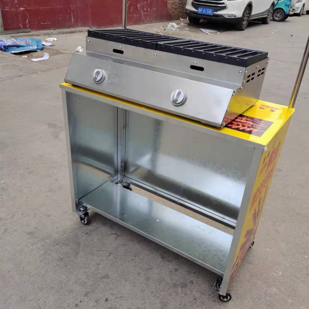 网红黄金脆皮烤肠机煤气加热16排烤热狗小推车整套设备