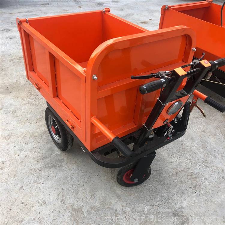 汽油工程手推车翻斗运输拉货车电瓶手推平板车
