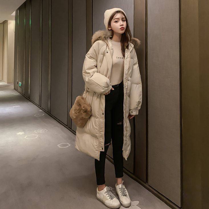江苏连云港棉衣女中长大毛领韩版百搭基本款针织衫女库存2元服装批发市场