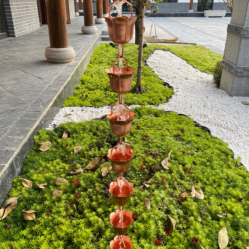 别墅庭院景观装饰雨铃屋檐排水雨链引水链落水链滴水链