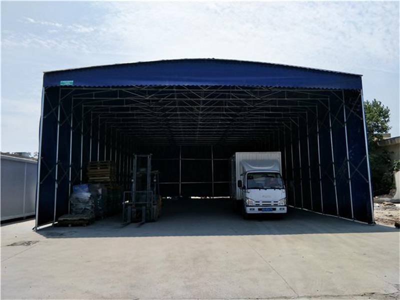 增盛印logo推拉雨棚防水方管大型推拉棚