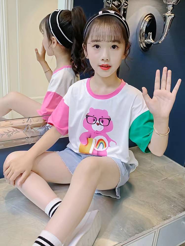 便宜纯棉时尚童装短袖韩版印花上衣儿童T恤男童服装货源