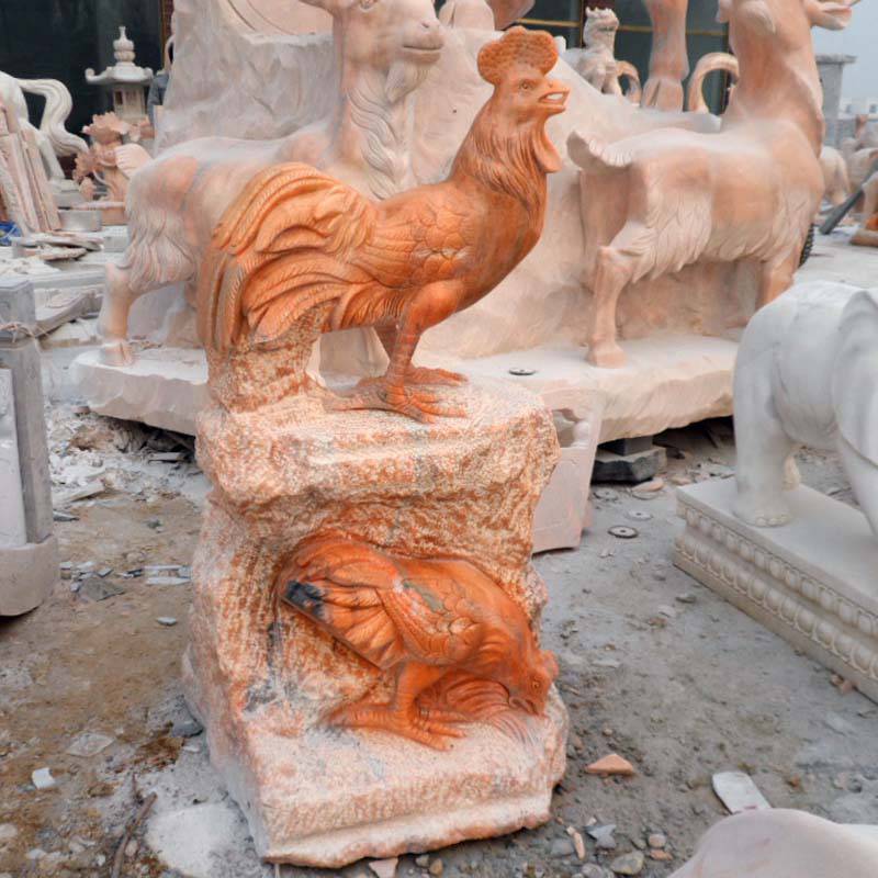 红园林景观装饰属相动物雕塑摆件家用风水工艺品曲阳万洋雕刻厂家定做