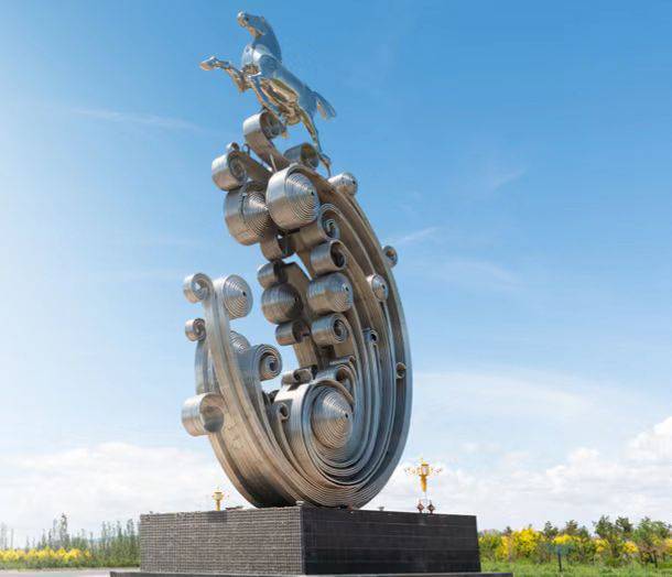 不锈钢抽象鱼雕塑湖南长沙成都公园运动标识牌定制标识系统设计标识