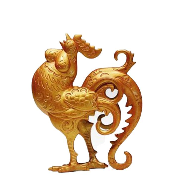 内蒙古乌兰察布市玻璃钢仿铜鸡雕塑