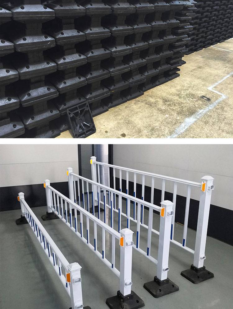 蓝色反光膜白色道路护栏拓轩高速公路防撞隔离护栏网花铺式道路中央