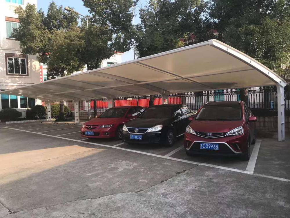 盐城市汽车停车棚制作停车棚遮阳棚工程膜结构停车棚安装设计图片