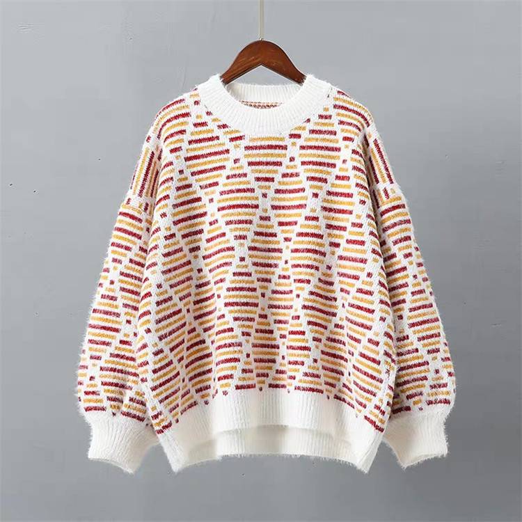 大红门服装批发市场新百搭女士毛衣女装女中长款针织毛衫菱形扭花包芯