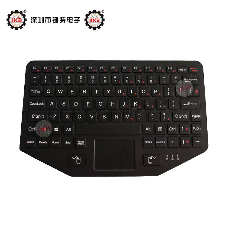 嵌入式工业剪刀脚键盘K-TEK-V275TP带FN + CLEAN键加固触摸板一体机键盘