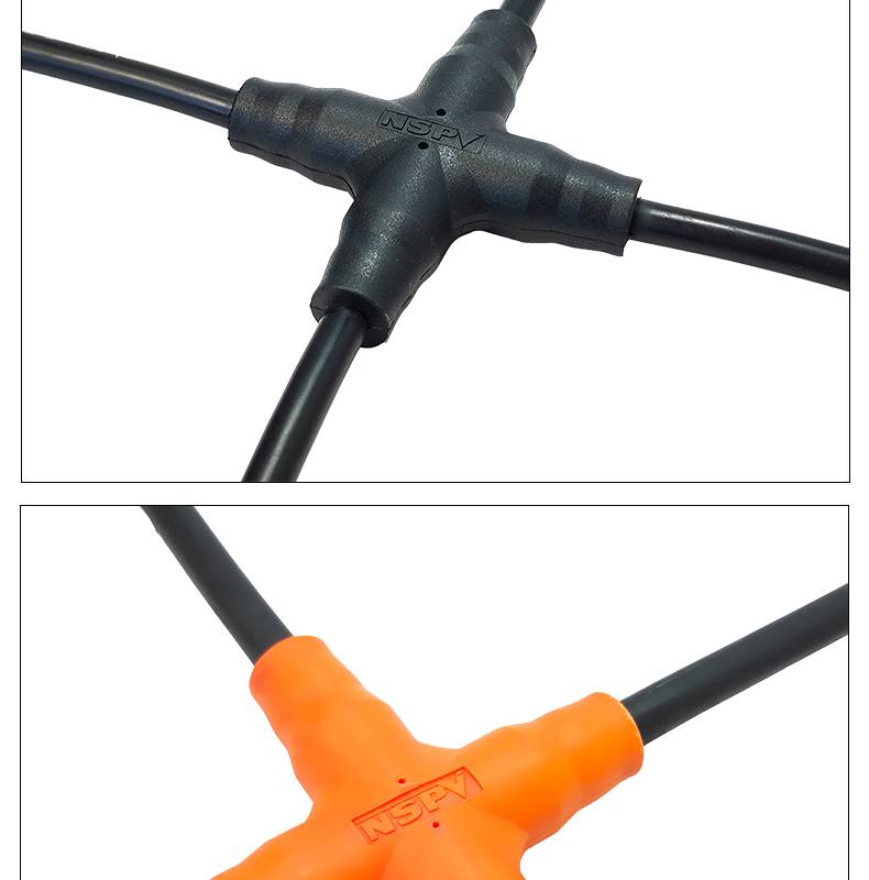 光伏线m4接头公母对接头直流电缆连接器十字形防水阻燃线束