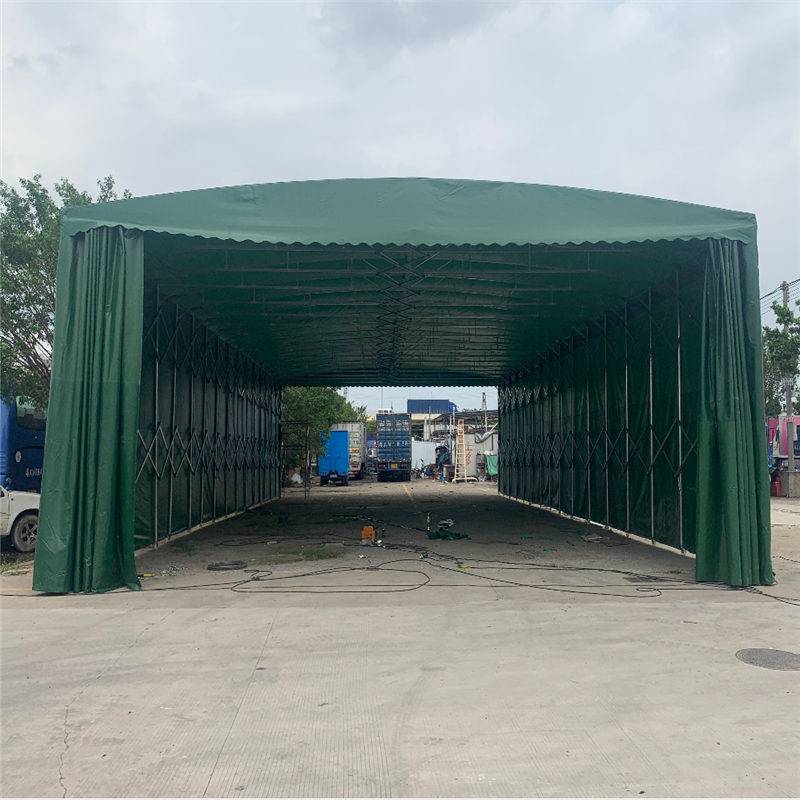 增盛印logo推拉雨棚防水方管大型推拉棚